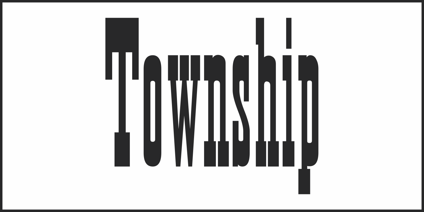 Пример шрифта Township JNL Regular